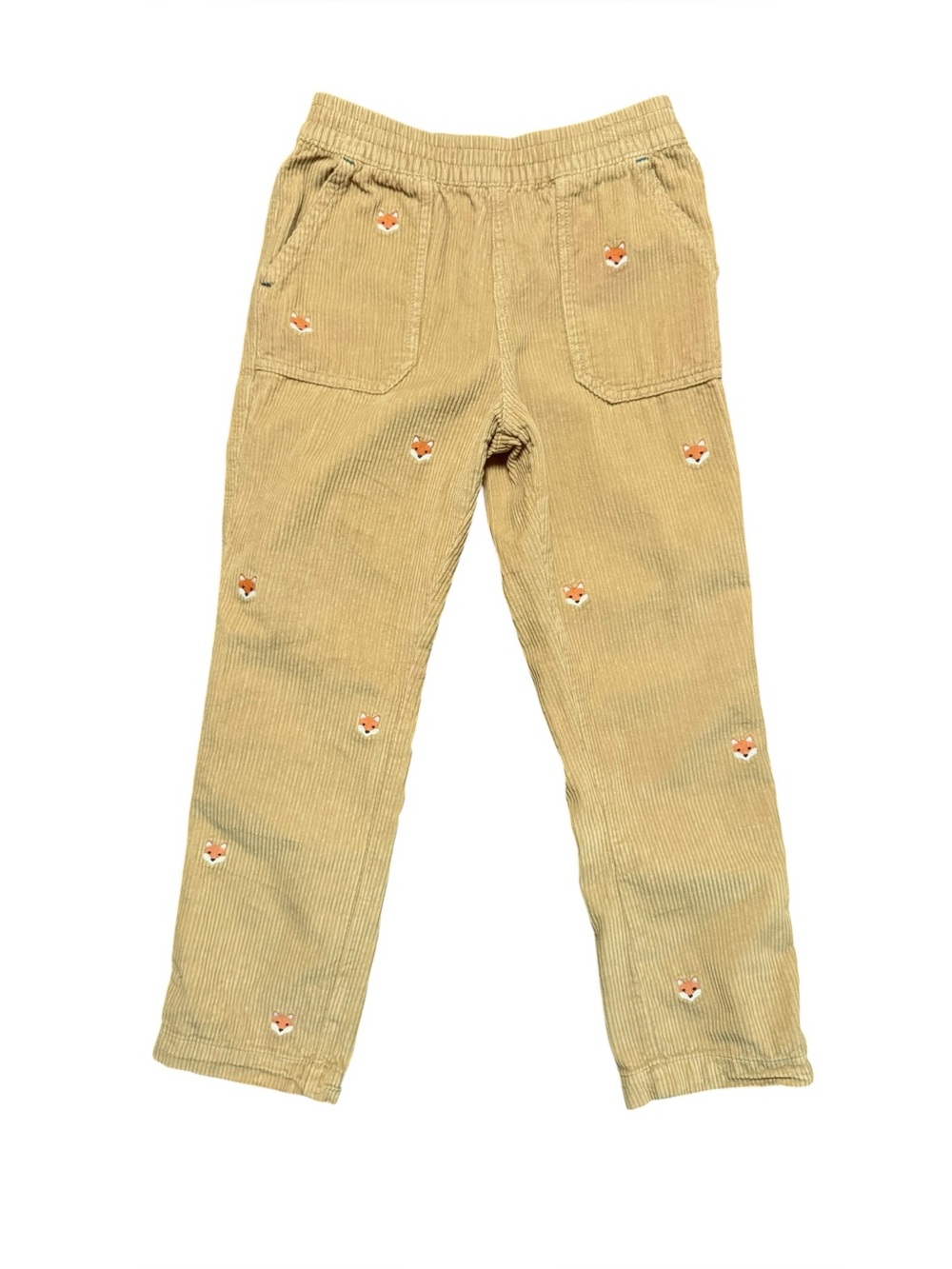 Mini Boden Kids Fox Embroidered Chunky Corduroy Pants Size 8-9Y